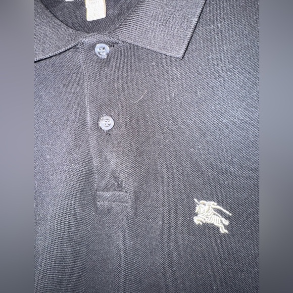 Burberry Brit Men’s Small Solid Black Polo Logo Shirt - Picture 7 of 10